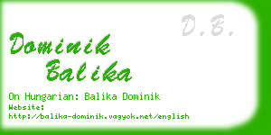 dominik balika business card